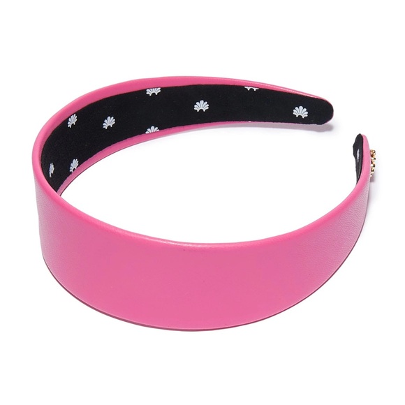 Lele Sadoughi Fuchsia Pink Faux Leather Cher Headband NWT - Picture 2 of 4